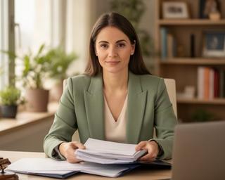 Abogada especializada en derecho de familia trabajando en un despacho de Xirivella